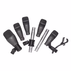 Samson DK707, Grosse caisse, caisse claire et Tom tom, Kit microphone, Noir, Argent, 7 pièce(s), Super-cardioïde, 50 - 16000 ...