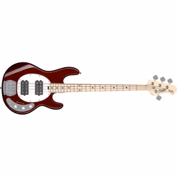 Sterling by Music Man StingRay Ray4HH, Guitare basse électrique, 4 cordes, Bleu, Candy Apple Red, Solide, Moyen