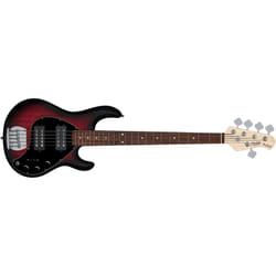Sterling by Music Man StingRay 5 RAY5 HH Guitare basse électrique Noir, Rouge 5 cordes