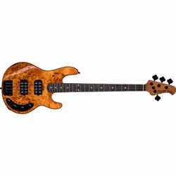 Sterling by Music Man StingRay RAY34 HH Poplar Top, Guitare basse électrique, 4 cordes, Ambre, Solide, Moyen, Peuplier