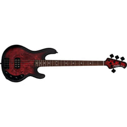 Sterling by Music Man StingRay Ray34 Poplar Top Guitare basse électrique Noir, Rouge 4 cordes