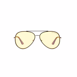 Gunnar Optiks Maverick, Unisexe, Ovale, Classique, Noir, Or, Ambre, 5,7 cm