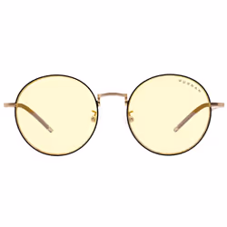 Gunnar Optiks Ellipse, Unisexe, Ovale, Noir, Or, Acier inoxydable, Ambre, 5,1 cm