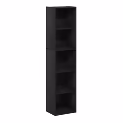 Meuble étagère - Furinno - 21048BKW - Bois Noir - 5 niveaux - Design contemporain