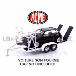 Voiture Miniature de Collection - ACME - REMORQUE Car Hauler Trailer - Blanc - 1/18 - 18984