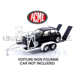 Voiture Miniature de Collection - ACME - REMORQUE Car Hauler Trailer - Blanc - 1/18 - 18984