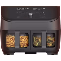 INSTANT Vortex Plux Dual, Friteuse d’air chaud, 7,6 L, 32 °C, 204 °C, Double, Noir