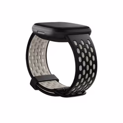Fitbit FB174SBBKWTL, Bande, Smartwatch, Noir, Blanc, Fitbit, Sense, Versa 3, Aluminium, Silicone