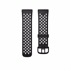 Fitbit FB174SBBKWTL accessoire intelligent à porter sur soi Bande Noir, Blanc Aluminium, Silicone