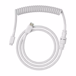 Glorious PC Gaming Race USB 2.0 cable 4.5ft total length 6 coiled section USB-C to USB-A adaptor 5-pin aviator connector Double-braided Blanc 1,37 m USB Type-A, USB Type-C