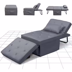 FLEXISPOT XC-TG1 Fauteuil Chauffeuse Lit Convertible Dossier Chaise Longue 3 en 1 Extensible Capacité de Charge 300 kg Gris
