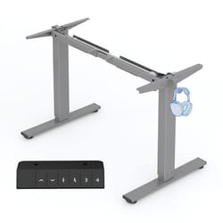 FLEXISPOT  Cadre de Bureau Assis Debout ÉlectriqueBureau Réglable en Hauteur en Acier avec Panneau de ContrôleAnti-CollisionGris