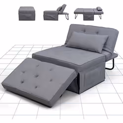 FLEXISPOT Fauteuil Relax 91x69x35cm Lit Convertible Chaise Longue 3 en 1 Fauteuil Extensible Capacité de Charge 300 kg Gris