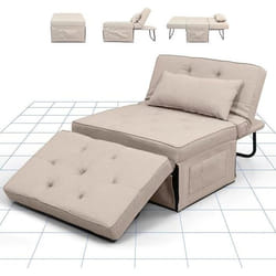 FLEXISPOT Fauteuil Relax 91x69x35cm Lit Convertible Chaise Longue 3 en 1 Fauteuil Extensible Capacité de Charge 300 kg Beige