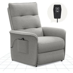 FLEXISPOT Fauteuil de Relaxation Fauteuil Inclinable avec Dossier Réglable 105°-155° Fauteuil TV Électrique Gris Clair