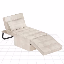 FLEXISPOT XC-TB1 Fauteuil Chauffeuse Lit Convertible Dossier Chaise Longue 3 en 1 Extensible Capacité de Charge 300 kg Beige
