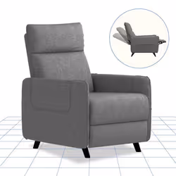 FlexiSpot Fauteuil Inclinable pushback Fauteuil TV avec Fonction Inclinable Fauteuil de Couchage Réglable dans le Salon Gris