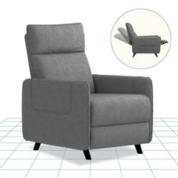 FlexiSpot Fauteuil Inclinable pushback Fauteuil TV avec Fonction Inclinable Fauteuil de Couchage Réglable dans le Salon Gris