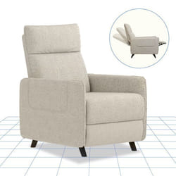 FlexiSpot Fauteuil Inclinable Pushback Fauteuil TV avec Fonction Inclinable Fauteuil de Couchage Réglable dans le Salon Beige