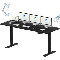 FlexiSpot Bureau Assis Debout 180 x 80 cm avec 2 Moteurs Puissants Bureau Électrique avec Fonction Mémoire (Noir + Noir)