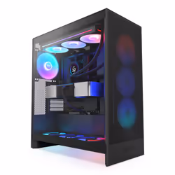 NZXT H7 Flow RGB, Midi Tower, PC, Noir, ATX, EATX, micro ATX, Mini-ITX, SGCC, Verre trempé, 18,5 cm