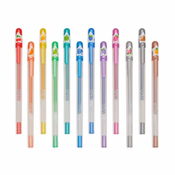 OOLY Yummy Yummy Stylos à encre gel avec bouchon Fin Bleu, Marron, Or, Vert, Bleu clair, Orange, Rose, Violet, Rouge, Argent, Turquoise, Jaune 12 pièce(s)