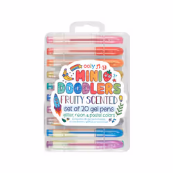 OOLY Mini Doodlers, Stylos à encre gel avec bouchon, Bleu, Cyan, Vert, Gris, Bleu clair, Vert clair, Magenta clair, Rose clai ...