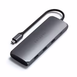 Satechi ST-UCHSEM, Avec fil, USB 3.2 Gen 2 (3.1 Gen 2) Type-A, 100 W, Gris, SATA, M.2