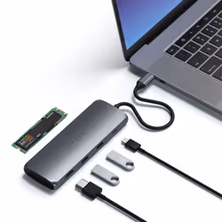 Satechi ST-UCHSEM station d'accueil Avec fil USB 3.2 Gen 2 (3.1 Gen 2) Type-A Gris - Vue supplémentaire 4