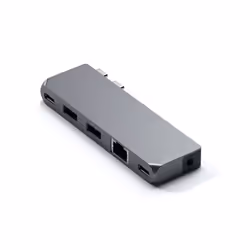 Satechi Pro Hub Mini, Avec fil, USB 3.2 Gen 1 (3.1 Gen 1) Type-C, 96 W, 1000 Mbit/s, Gris, Space Gray