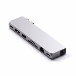 Satechi Pro Hub Max, Station d'accueil, USB 3.2 Gen 2 (3.1 Gen 2) Type-C, 96 W, 1000 Mbit/s, Gris, MicroSD (TransFlash), SD