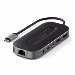 Satechi ST-U4MGEM, Avec fil, USB4, 100 W, Noir, Gris, 10 Gbit/s, FC, CE