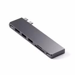 Satechi ST-HUCPHSM, Station d'accueil, USB 3.2 Gen 2 (3.1 Gen 2) Type-C, 100 W, 1.4/2.3, Gris, Space Gray