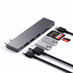 Satechi ST-HUCPHSM station d'accueil USB 3.2 Gen 2 (3.1 Gen 2) Type-C Gris - Vue supplémentaire 4