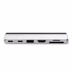 Satechi ST-HSP9P, Station d'accueil, USB 3.2 Gen 2 (3.1 Gen 2) Type-C, 100 W, Argent, MicroSD (TransFlash), SD, 40 g