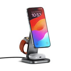 Satechi ST-Q31FM-EA chargeur d'appareils mobiles Écouteurs, Smartphone, Smartwatch Gris, Noir USB Recharge sans fil Intérieure
