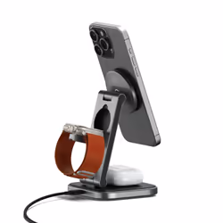 Satechi ST-Q31FM-EA chargeur d'appareils mobiles Écouteurs, Smartphone, Smartwatch Gris, Noir USB Recharge sans fil Intérieure
