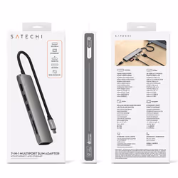 Satechi ST-P7SM hub & concentrateur USB Type-C 10000 Mbit/s Gris - Vue supplémentaire 7