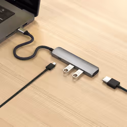 Satechi ST-P4SM hub & concentrateur USB Type-C 10000 Mbit/s Gris - Vue supplémentaire 7