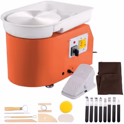 Tour de Potier Électrique - VEVOR - 28cm - 350W - Roue de Poterie Céramique Orange