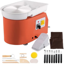Tour de Potier Électrique - VEVOR - 28cm - 350W - Roue de Poterie Céramique Orange