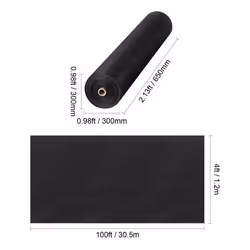 Géotextile Non Tissé-VEVOR-Anti-Mauvaises Herbes-12x305 m-271 g-m²-Systèmes de Drainage-Aménagement Paysager-Couvre-sol-Noir