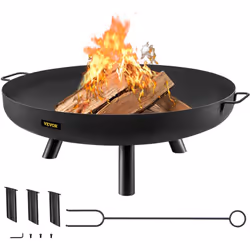Braséro Extérieur de Jardin 77 cm Diamètre de 77 cm & 2 en 1 Fonctionnelle & Application par Tous les Temps Notre grand bol d ...