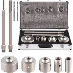 Coffret de Scie Cloche 30-100 mm 30-100 mm & Mèche 135° & Bielles SDS Max/SDS Plus Nous vous proposons ici un ensemble de sci ...