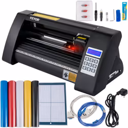 Plotter de Découpe Vinyle Semi-automatique 375 mm Max. Force de Coupe 500 g & Max. Vitesse de Coupe 800 mm/s & Œil Optique po ...