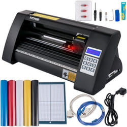Vevor - Plotter de Decoupe Vinyle 375 mm Traceur de Coupe, Machine de Decoupe Vinyle avec Logiciel Signmaster, Compatible Systeme Windows