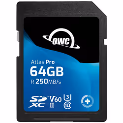 OWC Atlas Pro, 64 Go, SDXC, UHS-II, 250 Mo/s, 150 Mo/s, V60
