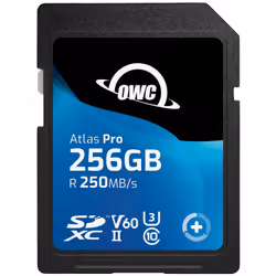 OWC Atlas Pro, 256 Go, SDXC, UHS-II, 250 Mo/s, 130 Mo/s, V60