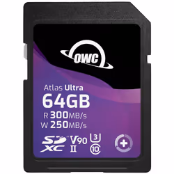 OWC Atlas Ultra, 64 Go, SDXC, UHS-II, 300 Mo/s, 250 Mo/s, V90