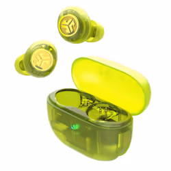 JLab Go Pop ANC Casque True Wireless Stereo (TWS) Ecouteurs Appels/Musique Bluetooth Bleu, Transparent